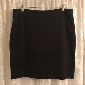 Ann Taylor Loft Black knit pencil skirt, size 14.
